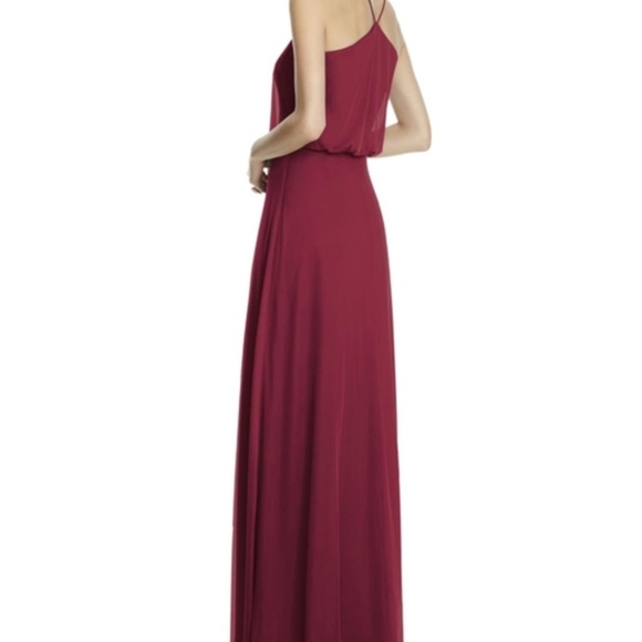 Alfred Sung Chiffon Blouson Gown in Burgundy Size 8 - Picture 4 of 5